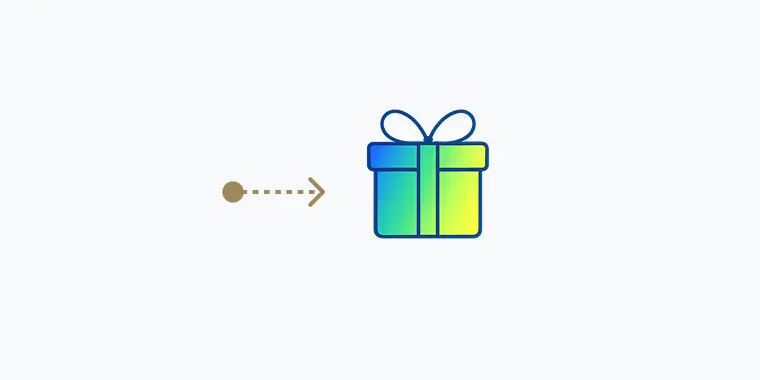 ギフトが矢印で届けられるイメージ
